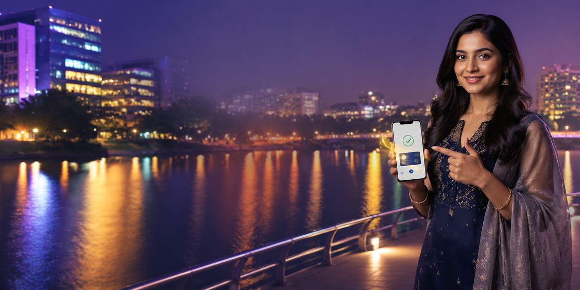 User completing payment with cashback reward on mobile device in India