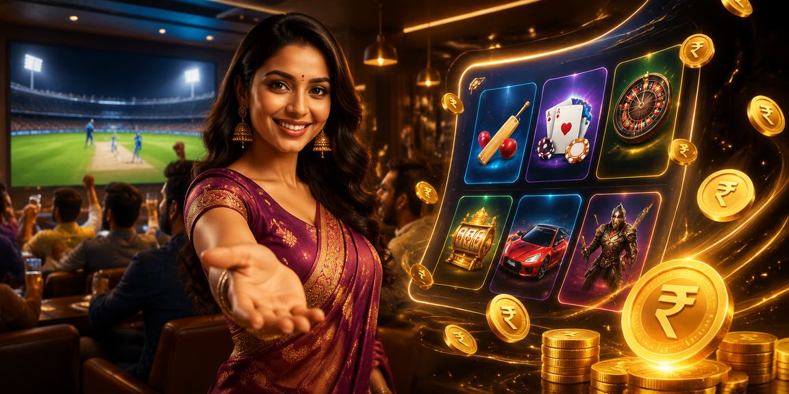 Indian rupee sign with digital cricket betting theme